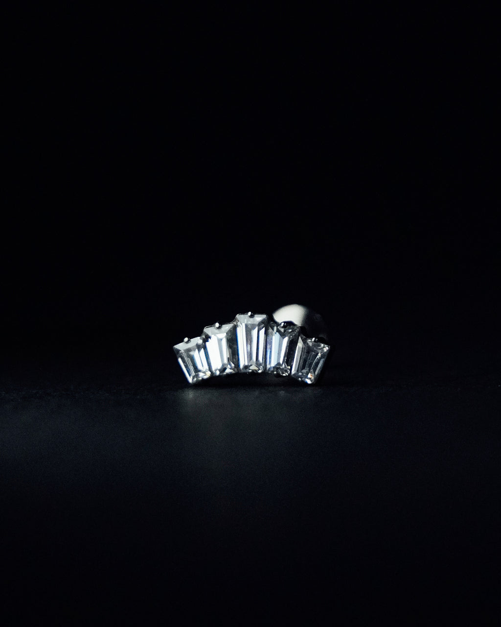 Piercing Cinco Cristales Plateado