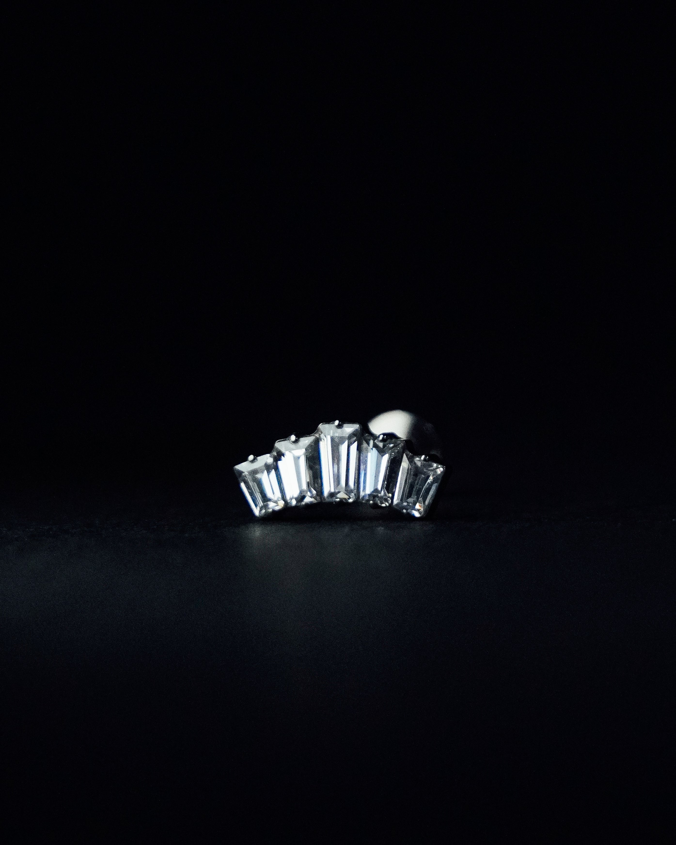 Piercing Cinco Cristales Plateado